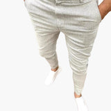 Men's Trousers with Belt Loops and Tapered Legs