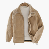 Men's Cord Jacket with Snap Button Closure