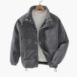 Men's Cord Jacket with Snap Button Closure