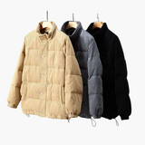Men's Cord Jacket with Snap Button Closure