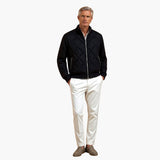Men's Jacket with Zipper and Quilted Surface