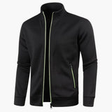 Men's Jacket with Stand-Up Collar and Zipper Pockets