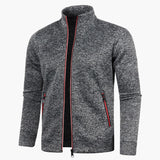 Men's Jacket with Stand-Up Collar and Zipper Pockets