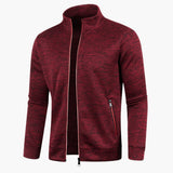 Men's Jacket with Stand-Up Collar and Zipper Pockets