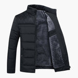 Men's Jacket with Stand-Up Collar and Quilting