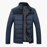 Men's Jacket with Stand-Up Collar and Quilting
