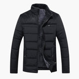 Men's Jacket with Stand-Up Collar and Quilting