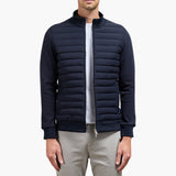 Men's Quilted Jacket with Stand-Up Collar and Zipper