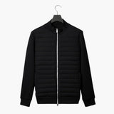 Men's Quilted Jacket with Stand-Up Collar and Zipper