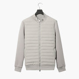 Men's Quilted Jacket with Stand-Up Collar and Zipper