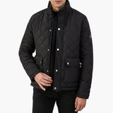 Men's Jacket with Quilting and Snap Button Closure
