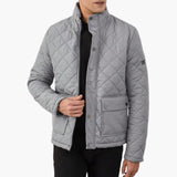 Men's Jacket with Quilting and Snap Button Closure