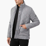 Men's Jacket with Quilting and Snap Button Closure