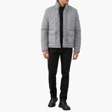 Men's Jacket with Quilting and Snap Button Closure