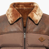 Men's Jacket with Quilting and Faux Fur Collar