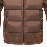 Men's Jacket with Quilting and Faux Fur Collar