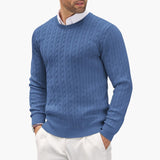 Men's Crew Neck Sweater with Cable Knit