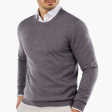 Men's Sweater with V-Neck and Long Sleeves