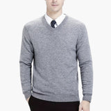 Men's Sweater with V-Neck and Long Sleeves