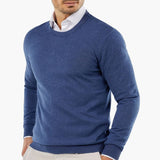 Men's Sweater with V-Neck and Long Sleeves