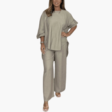Loungewear Set for Women – Wide Pants & Loose Blouse