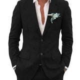 Men's Summer Suit with Notched Lapel and Two Buttons