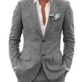 Men's Summer Suit with Notched Lapel and Two Buttons