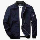 Men's Bomber Jacket with Ribbed Accents and Practical Pockets