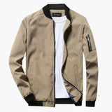 Men's Bomber Jacket with Ribbed Accents and Practical Pockets