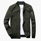 Men's Bomber Jacket with Ribbed Accents and Practical Pockets