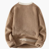 Men's Crewneck Sweater with Ribbed Hem and Cuffs