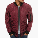 Men's Diamond Quilted Utility Bomber Jacket with Zip Pocket