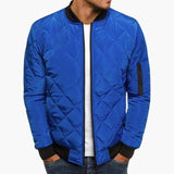 Men's Diamond Quilted Utility Bomber Jacket with Zip Pocket