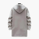 Men's Hooded Jacket with Plush Lining and Front Zip Pockets