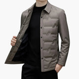Men's Jacket with Lapel Collar and Padded Panels