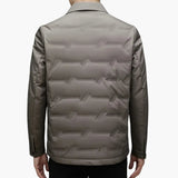 Men's Jacket with Lapel Collar and Padded Panels