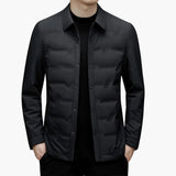 Men's Jacket with Lapel Collar and Padded Panels