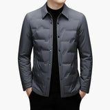 Men's Jacket with Lapel Collar and Padded Panels