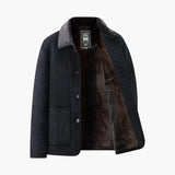 Men's Jacket with Stand Collar and Patch Pockets