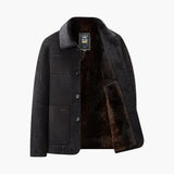 Men's Jacket with Stand Collar and Patch Pockets