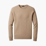 Men's Crew Neck Sweater with Cable Knit