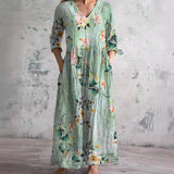Maya Floral Summer Dress Green