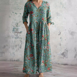 Olivia Floral Summer Dress Green