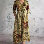 Rachel Floral Summer Dress Beige