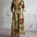Rachel Floral Summer Dress Beige