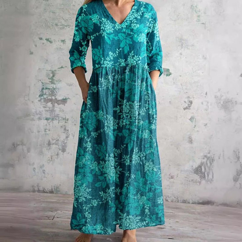 Marie Floral Summer Dress Blue