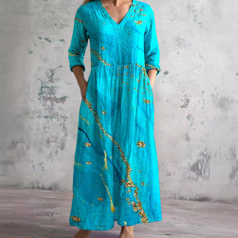 Willow Floral Summer Dress Blue