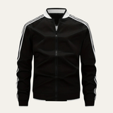 The Oakridge Men’s Breathable Zip Up Lightweight Track Jacket with Striped Sleeves