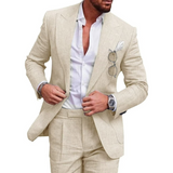 Men's Summer Suit with Notched Lapel and Two Buttons