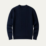 The Versailles Cashmere Merino Wool Knit Sweater for Men - Navy Blue